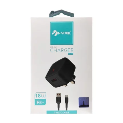 فيش من شركه NYORK مع كيبل TYPE-C و منفذ USB-A