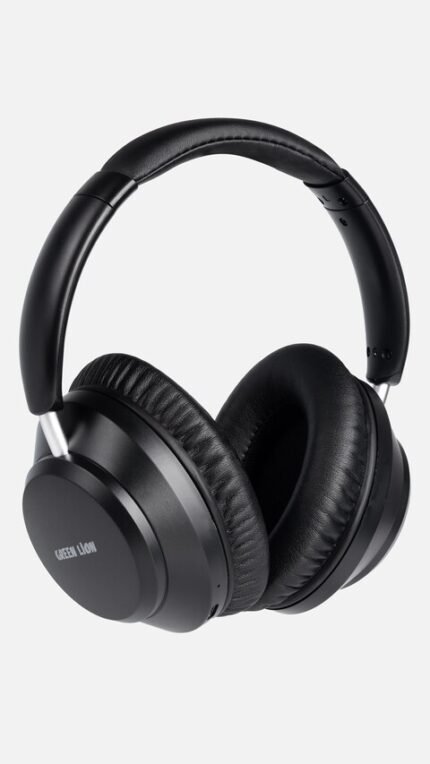 سماعه رأس لاسلكيه من شركه GREEN LIONE باللون الاسود جلد